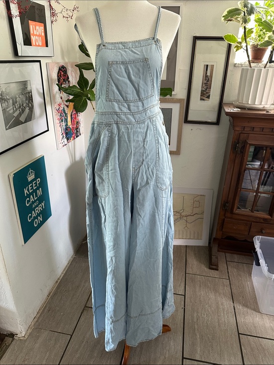 Promesa Denim - Promesa Light Blue Wide-Leg Denim Overalls Small